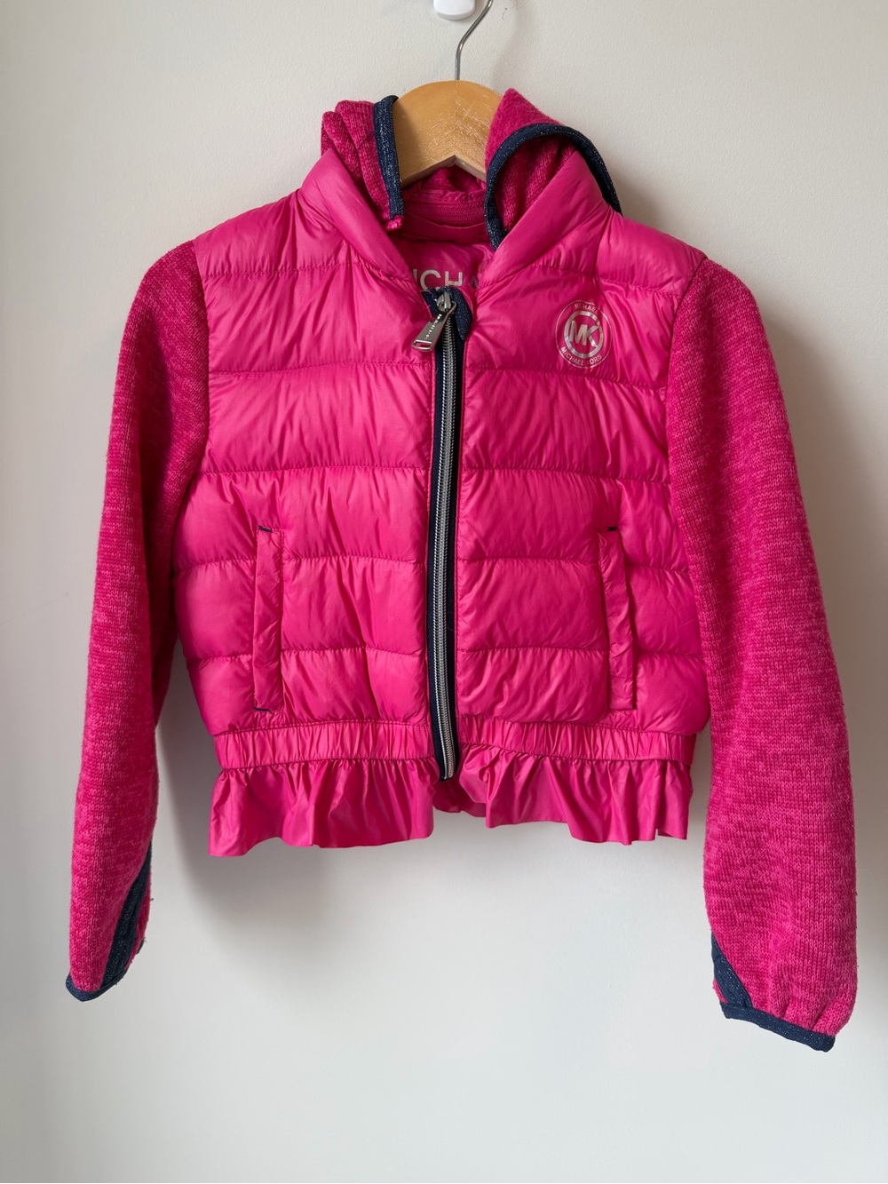 Michael Kors Hot Pink Quilted Hooded Puffer Jacket 4T